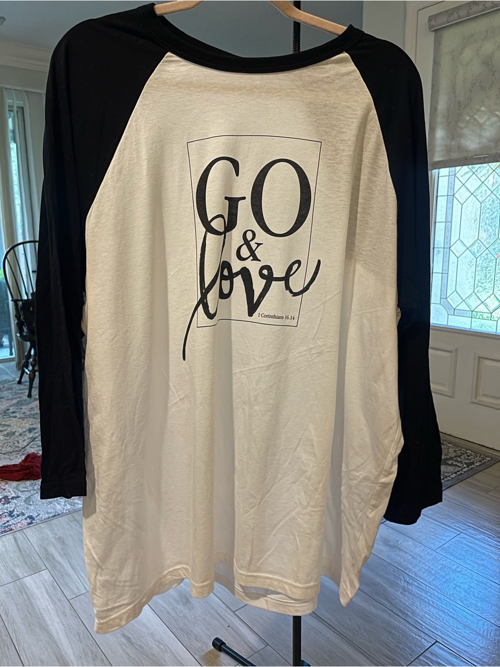 Black & Cream "Go & Love" Raglan Long-Sleeve Tee -
